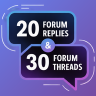 20 Forum Replies and 30 Forum Threads