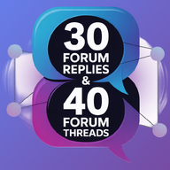 30 Forum Replies and 40 Forum Threads